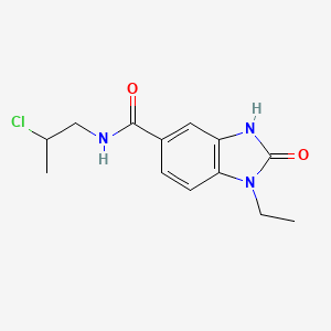 molecular formula C13H16ClN3O2 B7432140 N-(2-chloropropyl)-1-ethyl-2-oxo-3H-benzimidazole-5-carboxamide 