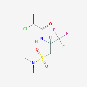 molecular formula C8H14ClF3N2O3S B7432149 2-chloro-N-[3-(dimethylsulfamoyl)-1,1,1-trifluoropropan-2-yl]propanamide 