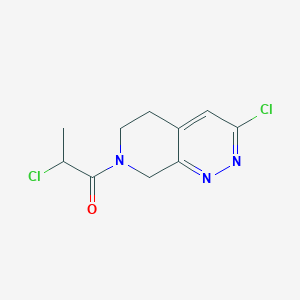 molecular formula C10H11Cl2N3O B7432162 2-chloro-1-(3-chloro-6,8-dihydro-5H-pyrido[3,4-c]pyridazin-7-yl)propan-1-one 