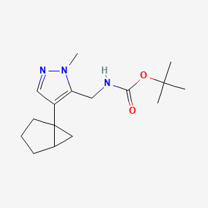 molecular formula C16H25N3O2 B7432168 tert-butyl N-[[4-(1-bicyclo[3.1.0]hexanyl)-2-methylpyrazol-3-yl]methyl]carbamate 