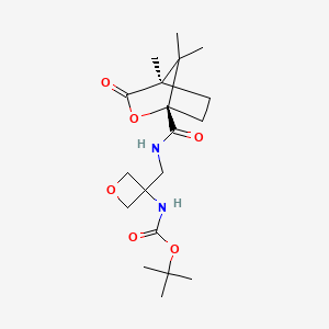 molecular formula C19H30N2O6 B7432173 tert-butyl N-[3-[[[(1S,4R)-4,7,7-trimethyl-3-oxo-2-oxabicyclo[2.2.1]heptane-1-carbonyl]amino]methyl]oxetan-3-yl]carbamate 