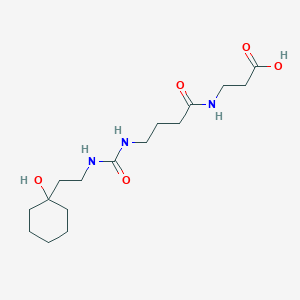 molecular formula C16H29N3O5 B7432191 3-[4-[2-(1-Hydroxycyclohexyl)ethylcarbamoylamino]butanoylamino]propanoic acid 