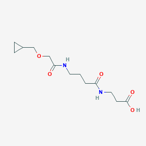 molecular formula C13H22N2O5 B7432193 3-[4-[[2-(Cyclopropylmethoxy)acetyl]amino]butanoylamino]propanoic acid 