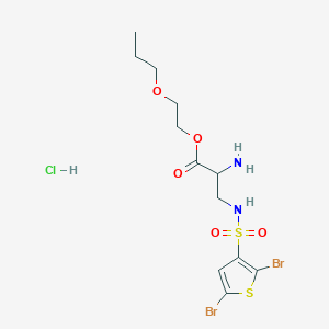 2-Propoxyethyl 2-amino-3-[(2,5-dibromothiophen-3-yl)sulfonylamino]propanoate;hydrochloride