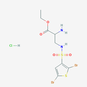 molecular formula C9H13Br2ClN2O4S2 B7432200 Ethyl 2-amino-3-[(2,5-dibromothiophen-3-yl)sulfonylamino]propanoate;hydrochloride 