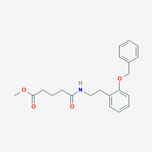 molecular formula C21H25NO4 B7432202 Methyl 5-oxo-5-[2-(2-phenylmethoxyphenyl)ethylamino]pentanoate 