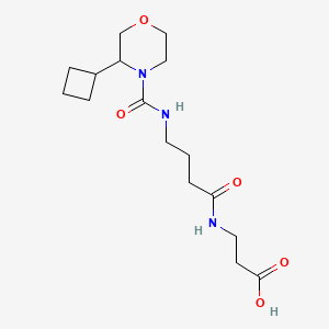 molecular formula C16H27N3O5 B7432217 3-[4-[(3-Cyclobutylmorpholine-4-carbonyl)amino]butanoylamino]propanoic acid 