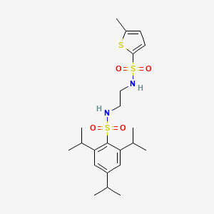 molecular formula C22H34N2O4S3 B7432228 5-methyl-N-[2-[[2,4,6-tri(propan-2-yl)phenyl]sulfonylamino]ethyl]thiophene-2-sulfonamide 