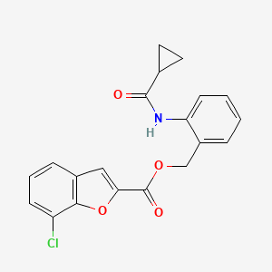 molecular formula C20H16ClNO4 B7432237 [2-(Cyclopropanecarbonylamino)phenyl]methyl 7-chloro-1-benzofuran-2-carboxylate 
