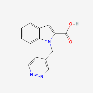 molecular formula C14H11N3O2 B7432252 1-(Pyridazin-4-ylmethyl)indole-2-carboxylic acid 