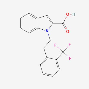 molecular formula C18H14F3NO2 B7432274 1-[2-[2-(Trifluoromethyl)phenyl]ethyl]indole-2-carboxylic acid 