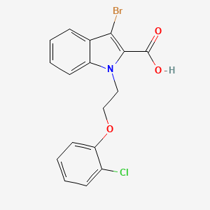 molecular formula C17H13BrClNO3 B7432286 3-Bromo-1-[2-(2-chlorophenoxy)ethyl]indole-2-carboxylic acid 