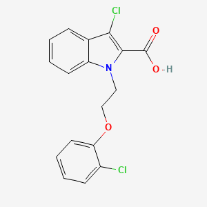 molecular formula C17H13Cl2NO3 B7432287 3-Chloro-1-[2-(2-chlorophenoxy)ethyl]indole-2-carboxylic acid 