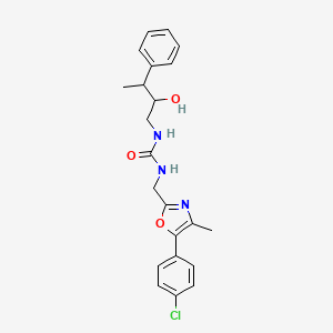 molecular formula C22H24ClN3O3 B7432333 1-[[5-(4-Chlorophenyl)-4-methyl-1,3-oxazol-2-yl]methyl]-3-(2-hydroxy-3-phenylbutyl)urea 