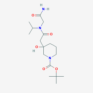 molecular formula C17H31N3O5 B7432354 Tert-butyl 3-[2-[(2-amino-2-oxoethyl)-propan-2-ylamino]-2-oxoethyl]-3-hydroxypiperidine-1-carboxylate 