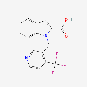 molecular formula C16H11F3N2O2 B7432358 1-[[4-(Trifluoromethyl)pyridin-3-yl]methyl]indole-2-carboxylic acid 