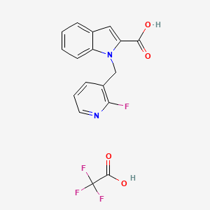 molecular formula C17H12F4N2O4 B7432366 1-[(2-Fluoropyridin-3-yl)methyl]indole-2-carboxylic acid;2,2,2-trifluoroacetic acid 