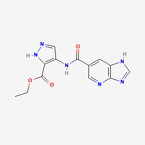 molecular formula C13H12N6O3 B7432367 ethyl 4-(1H-imidazo[4,5-b]pyridine-6-carbonylamino)-1H-pyrazole-5-carboxylate 