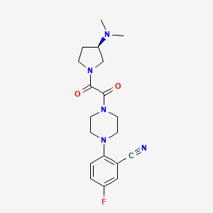 molecular formula C19H24FN5O2 B7432384 2-[4-[2-[(3R)-3-(dimethylamino)pyrrolidin-1-yl]-2-oxoacetyl]piperazin-1-yl]-5-fluorobenzonitrile 