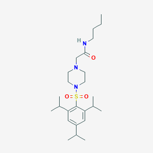 molecular formula C25H43N3O3S B7432390 N-butyl-2-[4-[2,4,6-tri(propan-2-yl)phenyl]sulfonylpiperazin-1-yl]acetamide 