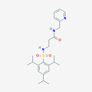 molecular formula C24H35N3O3S B7432391 N-(pyridin-2-ylmethyl)-3-[[2,4,6-tri(propan-2-yl)phenyl]sulfonylamino]propanamide 