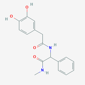 molecular formula C17H18N2O4 B7432393 2-[[2-(3,4-dihydroxyphenyl)acetyl]amino]-N-methyl-2-phenylacetamide 
