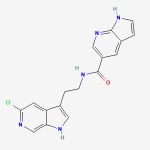 molecular formula C17H14ClN5O B7432402 N-[2-(5-chloro-1H-pyrrolo[2,3-c]pyridin-3-yl)ethyl]-1H-pyrrolo[2,3-b]pyridine-5-carboxamide 