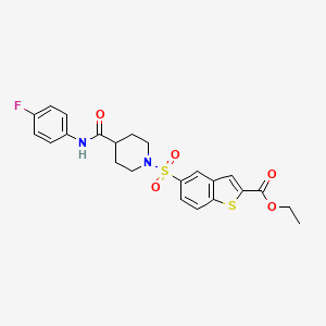 molecular formula C23H23FN2O5S2 B7432435 Ethyl 5-[4-[(4-fluorophenyl)carbamoyl]piperidin-1-yl]sulfonyl-1-benzothiophene-2-carboxylate 