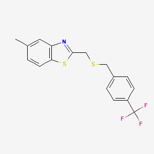 molecular formula C17H14F3NS2 B7432438 5-Methyl-2-[[4-(trifluoromethyl)phenyl]methylsulfanylmethyl]-1,3-benzothiazole 