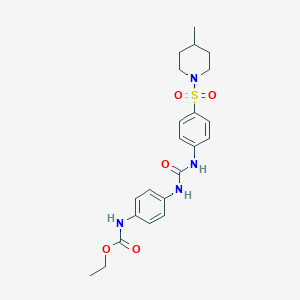 molecular formula C22H28N4O5S B7432448 ethyl N-[4-[[4-(4-methylpiperidin-1-yl)sulfonylphenyl]carbamoylamino]phenyl]carbamate 