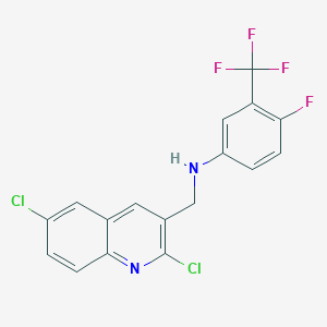 molecular formula C17H10Cl2F4N2 B7432477 N-[(2,6-dichloroquinolin-3-yl)methyl]-4-fluoro-3-(trifluoromethyl)aniline 