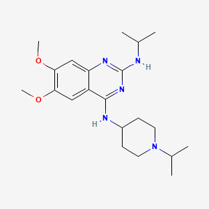 molecular formula C21H33N5O2 B7432527 6,7-dimethoxy-2-N-propan-2-yl-4-N-(1-propan-2-ylpiperidin-4-yl)quinazoline-2,4-diamine 