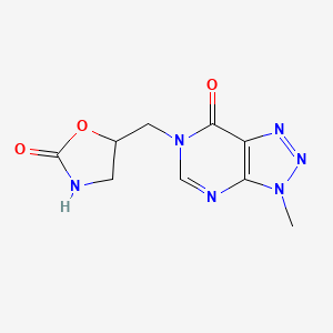 molecular formula C9H10N6O3 B7432534 5-[(3-Methyl-7-oxotriazolo[4,5-d]pyrimidin-6-yl)methyl]-1,3-oxazolidin-2-one 