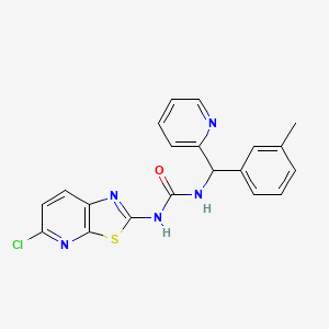 molecular formula C20H16ClN5OS B7432535 1-(5-Chloro-[1,3]thiazolo[5,4-b]pyridin-2-yl)-3-[(3-methylphenyl)-pyridin-2-ylmethyl]urea 