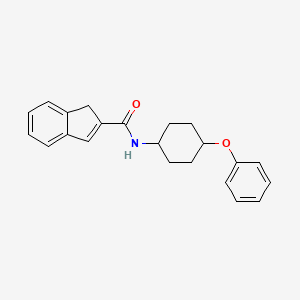 molecular formula C22H23NO2 B7432540 N-(4-phenoxycyclohexyl)-1H-indene-2-carboxamide 