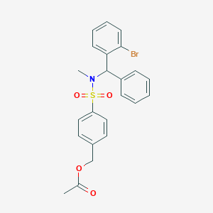 molecular formula C23H22BrNO4S B7432549 [4-[[(2-Bromophenyl)-phenylmethyl]-methylsulfamoyl]phenyl]methyl acetate 