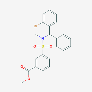 molecular formula C22H20BrNO4S B7432561 Methyl 3-[[(2-bromophenyl)-phenylmethyl]-methylsulfamoyl]benzoate 