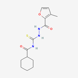 molecular formula C14H19N3O3S B7432579 N-[[(3-methylfuran-2-carbonyl)amino]carbamothioyl]cyclohexanecarboxamide 