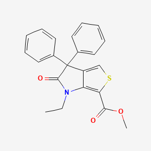 molecular formula C22H19NO3S B7432580 Methyl 1-ethyl-2-oxo-3,3-diphenylthieno[3,4-b]pyrrole-6-carboxylate 