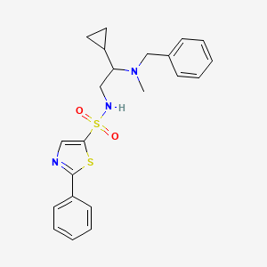 molecular formula C22H25N3O2S2 B7432586 N-[2-[benzyl(methyl)amino]-2-cyclopropylethyl]-2-phenyl-1,3-thiazole-5-sulfonamide 