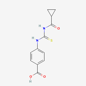 molecular formula C12H12N2O3S B7432598 4-(Cyclopropanecarbonylcarbamothioylamino)benzoic acid 