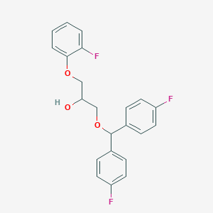 molecular formula C22H19F3O3 B7432627 1-[Bis(4-fluorophenyl)methoxy]-3-(2-fluorophenoxy)propan-2-ol 