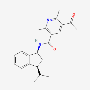 5-acetyl-2,6-dimethyl-N-[(1S,3S)-3-propan-2-yl-2,3-dihydro-1H-inden-1-yl]pyridine-3-carboxamide