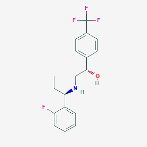 molecular formula C18H19F4NO B7432699 (1S)-2-[[(1R)-1-(2-fluorophenyl)propyl]amino]-1-[4-(trifluoromethyl)phenyl]ethanol 