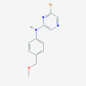 molecular formula C12H12BrN3O B7432772 6-bromo-N-[4-(methoxymethyl)phenyl]pyrazin-2-amine 