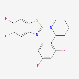 molecular formula C18H14F4N2S B7432779 2-[2-(2,4-Difluorophenyl)piperidin-1-yl]-5,6-difluoro-1,3-benzothiazole 