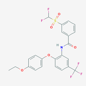 molecular formula C23H18F5NO5S B7432797 3-(difluoromethylsulfonyl)-N-[2-(4-ethoxyphenoxy)-5-(trifluoromethyl)phenyl]benzamide 