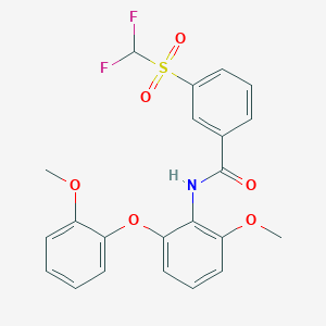 molecular formula C22H19F2NO6S B7432833 3-(difluoromethylsulfonyl)-N-[2-methoxy-6-(2-methoxyphenoxy)phenyl]benzamide 
