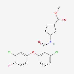 Methyl 4-[[2-chloro-6-(3-chloro-4-fluorophenoxy)benzoyl]amino]cyclopentene-1-carboxylate