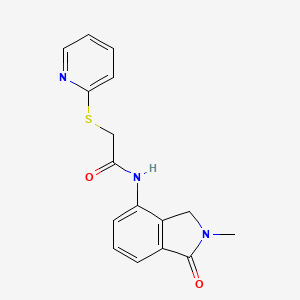 molecular formula C16H15N3O2S B7432865 N-(2-methyl-1-oxo-3H-isoindol-4-yl)-2-pyridin-2-ylsulfanylacetamide 